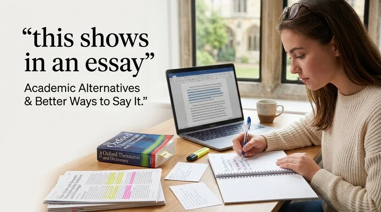 other ways to say this shows in an essay