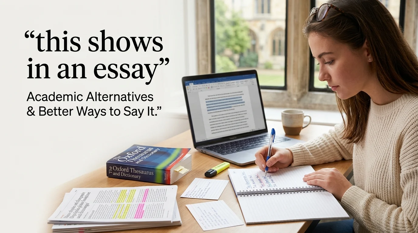 other ways to say this shows in an essay